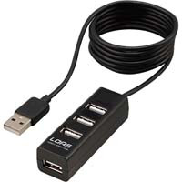 UH-2314NBK （ブラック） [USB2.0ハブ/4ポート/120cm/USB Aオス/バスパワー]
