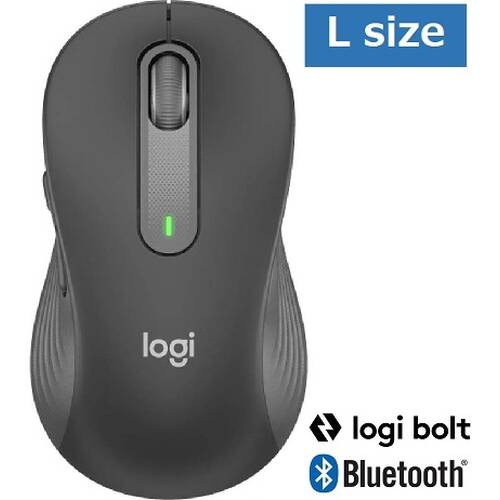 Logicool ロジクール M650 SIGNATUREワイヤレスマウス [M650LGR] Lサイズ グラファイト Bluetooth/LogiBolt対応