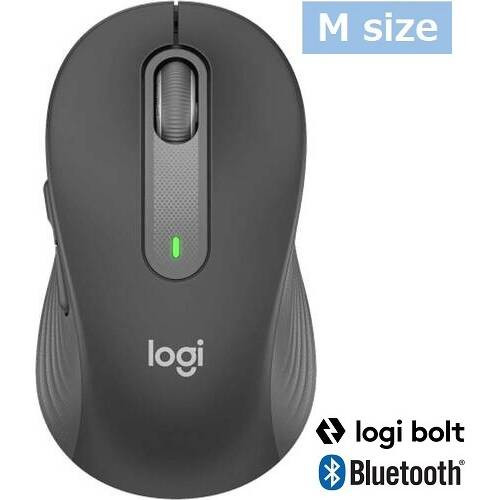 M650 SIGNATUREワイヤレスマウス [Ｍ650MGR] Mサイズ グラファイト Bluetooth/LogiBolt対応
