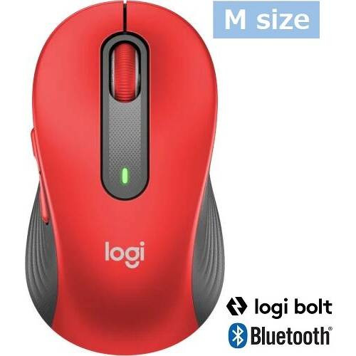 M650 SIGNATUREワイヤレスマウス [M650MRD] Mサイズ レッド Bluetooth/LogiBolt対応