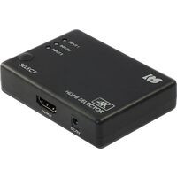 RS-HDSW31-4K HDMIセレクター 3ポート 4K 60FPS対応 手動切替(リモコンあり) ※HDMIケーブル別売