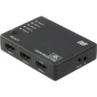 RS-HDSW51-4K HDMIセレクター 5ポート 4K 60FPS対応 手動切替(リモコンあり) ※HDMIケーブル別売