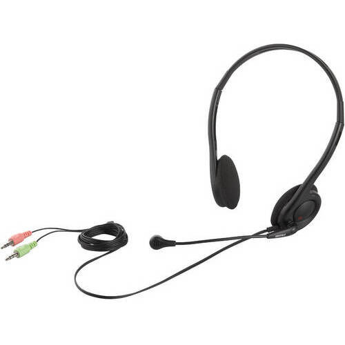 BSHSH14BK (ブラック) アナログ接続(3.5mm x2) 両耳オーバーヘッド型 軽量 ヘッドセット