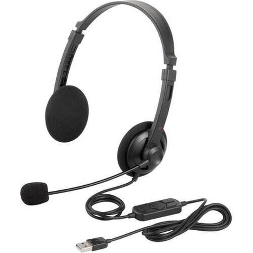 BSHSUH12BK (ブラック) USB有線 両耳オーバーヘッド型 ヘッドセット