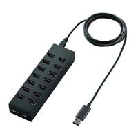 U2H-Z16SBK [USB2.0ハブ/16ポート/150cm/USB Aオス/セルフパワー/おもり内蔵]
