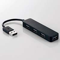 U2H-SN4NBBK （ブラック） [USB2.0ハブ  4ポート  7cm  USB Aオス  バスパワー]