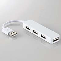 U2H-SN4NBWH （ホワイト） [USB2.0ハブ  4ポート  7cm  USB Aオス  バスパワー]
