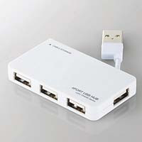 U2H-YKN4BWH （ホワイト） [USB2.0ハブ  4ポート  2.9cm  USB Aオス  バスパワー]