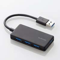 U3H-A416BBK （ブラック） [USB3.0ハブ/4ポート/10cm/USB Aオス/バスパワー]