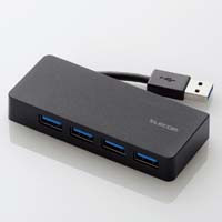 U3H-K417BBK （ブラック） [USB3.0ハブ/4ポート/6cm/USB Aオス/バスパワー]