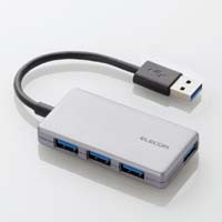 U3H-A416BSV （シルバー） [USB3.0ハブ/4ポート/10cm/USB Aオス/バスパワー]