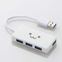 U3H-A416BF1WH （ホワイト） [USB3.0ハブ  4ポート  10cm  USB Aオス  バスパワー]