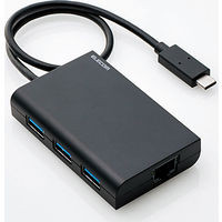 EDC-GUC3H-B （ブラック） [LANアダプター/USB-C/1Gbps/USB3.1 Gen1/USBハブ付き]
