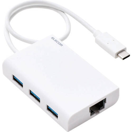 EDC-GUC3H-W （ホワイト） [LANアダプター/USB-C/1Gbps/USB3.1 Gen1/USBハブ付き]