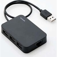 EDC-FUA2H-B （ブラック） [LANアダプター/USB-A/100Mbps/USB2.0 USBハブ付き]