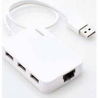 EDC-FUA2H-W （ホワイト） [LANアダプター/USB-A/100Mbps/USB2.0/USBハブ付き]