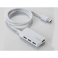 U3H-A408SWH (ホワイト) [USB3.0ハブ/4ポート/100cm/USB Aオス/セルフパワー&バスパワー]