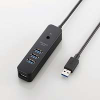 U3H-T410SBK　（ブラック） [USB3.0ハブ/4ポート/100cm/USB Aオス/セルフパワー&バスパワー/マグネット付き]