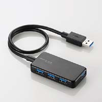 U3H-A411BBK （ブラック） [USB3.0ハブ/4ポート/30cm/USB Aオス/バスパワー]