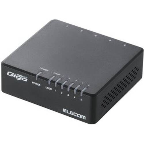 EHC-G05PA-JB-K （ブラック） [5ポート/1Gbps×5/プラスチック筐体/外部電源]