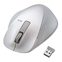 M-XGL10DBWH （ホワイト） USB無線 BlueLED Lサイズ 5ボタン マウス