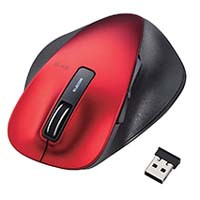 M-XGL10DBRD （レッド） USB無線 BlueLED Lサイズ 5ボタン マウス