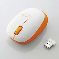 M-BL20DBDR （オレンジ） USB無線 BlueLEDセンサー 3ボタン小型マウス