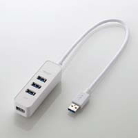 U3H-T405BWH （ホワイト） [USB3.0ハブ/4ポート/30cm/USB Aオス/バスパワー/マグネット付き]