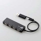 U2HS-MB02-4BBK （ブラック） [USB2.0ハブ/4ポート/25cm/USB microBオス+USB Aオス/バスパワー]
