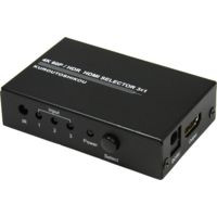 KRSW-HDR318RA HDMIセレクター 3ポート 4K 60FPS対応 手動切替(リモコンあり) ※HDMIケーブル別売