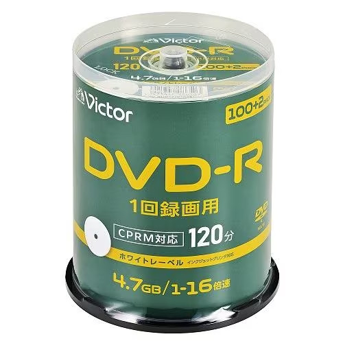 VHR12JP102SJ5Y DVD-R 4.7GB ビデオ用 16倍速 102枚パック 120分