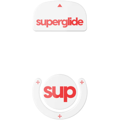 Superglide 2 for Logitech GPro Superlight [White/Red] ガラス マウスソール LGSSGWR2