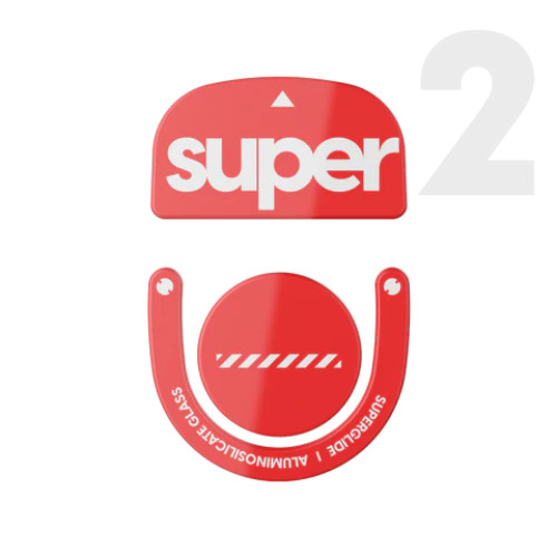 Superglide 2 for Logicool G Pro X Superlight 2 Red [LGS2GR2] ガラス マウスソール