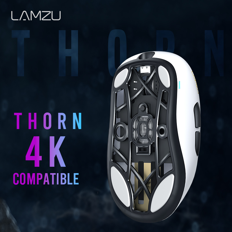 LAMZU Thorn (4K Compatible) White ワイヤレスゲーミングマウス