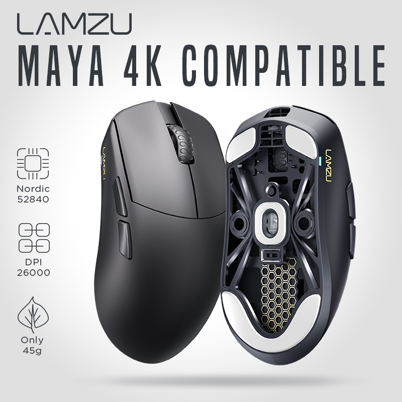 LAMZU Maya (4K Compatible) Charcoal Black ワイヤレスゲーミング ...