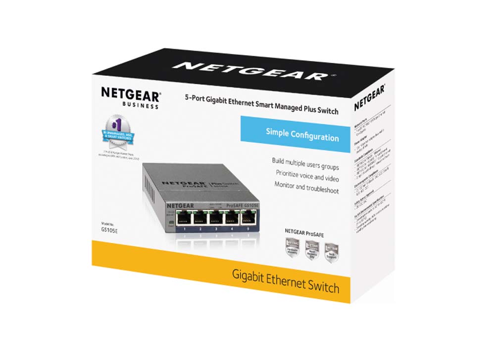 NETGEAR ネットギア GS105E-200JPS [5ポート/1Gbps×5/金属筐体/外部 