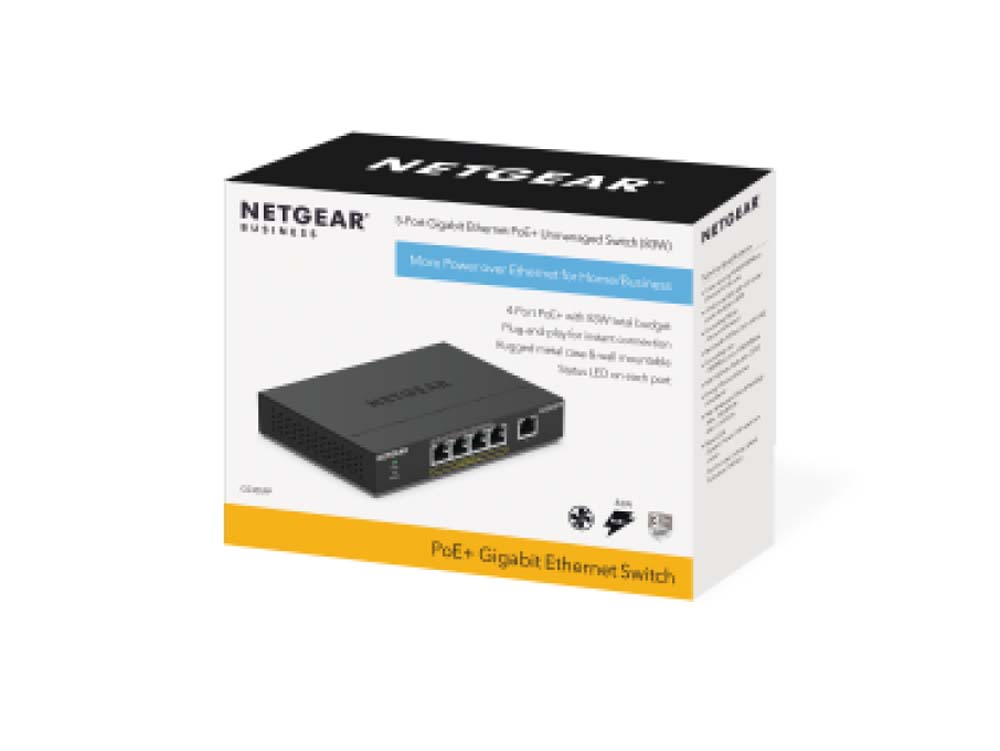 NETGEAR ネットギア GS305PP-100JPS [5ポート/1Gbps×5/金属筐体/外部