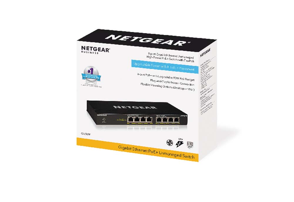 NETGEAR ネットギア GS308PP-100AJS [8ポート/1Gbps×8/金属筐体/外部電源/PoE対応]｜ツクモ公式通販サイト