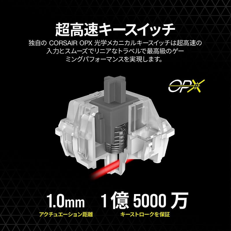 CORSAIR コルセア K100 BLKOPX RFRGB CH-912A01A-JP 有線 日本語配列