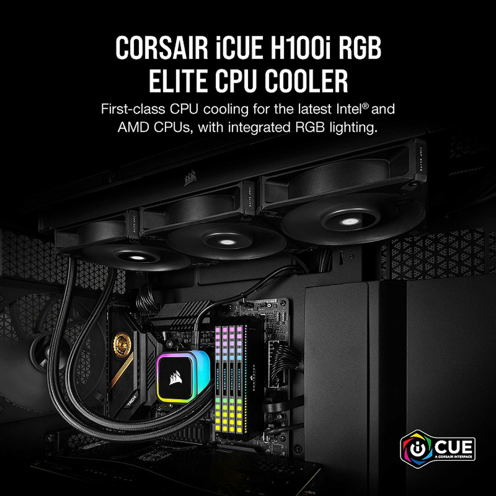 無料発送 CW-9060074-WW Radiator ELITE Corsair Fans Display