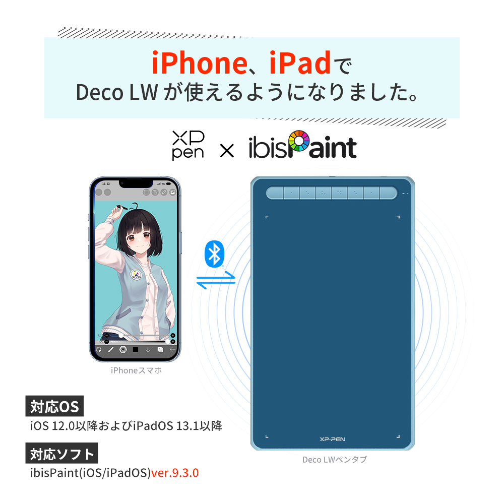 XPPen エックスピーペン Deco LW PI [ピンク] 10x6インチ 有線/無線 両