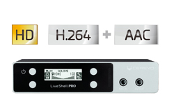 H.264，HD画質でライブ配信