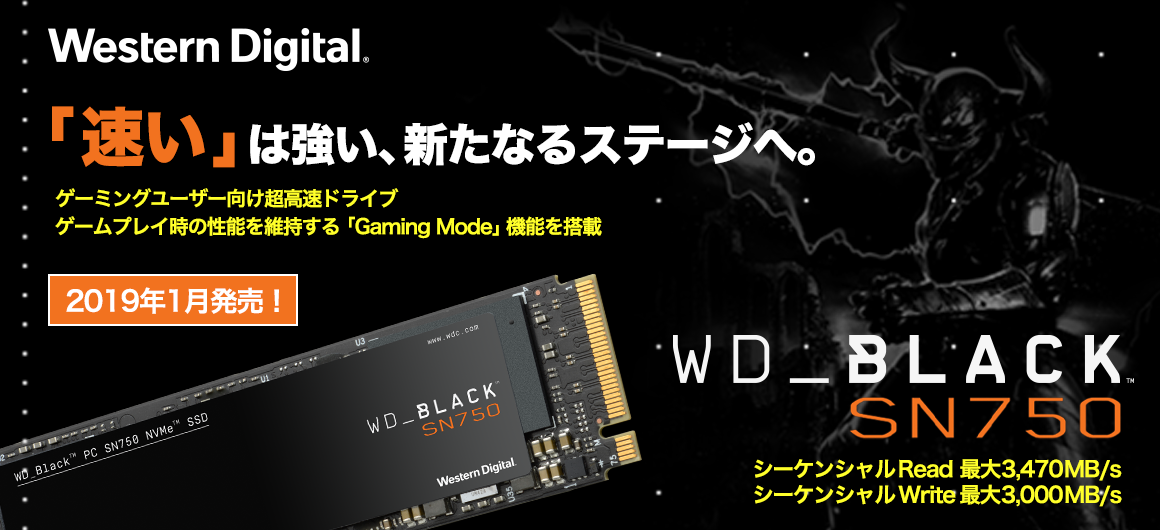 PC/タブレットWD BLACK SN750 NVMe 1TB 高速SSD