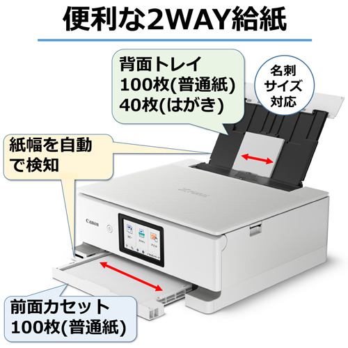 Canon キヤノン PIXUS TS8530WH （ホワイト） 両面印刷対応 A4 