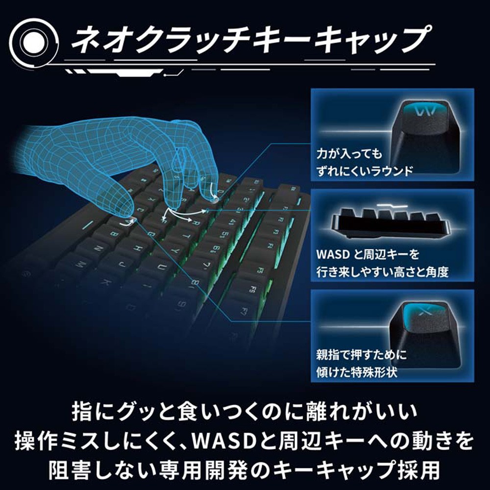 ELECOM エレコム V Custom VK310S 有線 日本語配列テンキーレス 銀軸