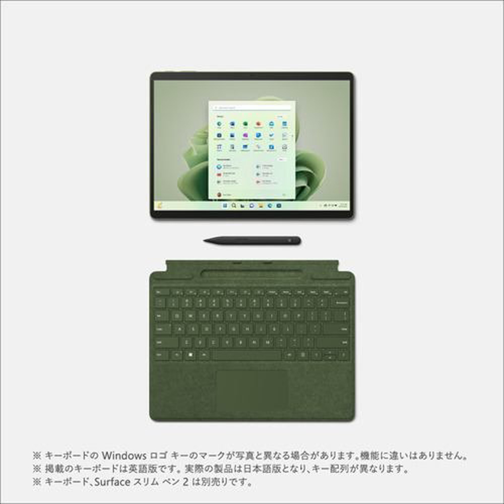 Microsoft マイクロソフト QEZ-00062 Surface Pro 9 [ 13型 / 2880×1920 タッチパネル / i5-1235U  / RAM:8GB / SSD:256GB / Windows 11 Home / MS Office Hu0026B / フォレスト ]｜ツクモ公式通販サイト