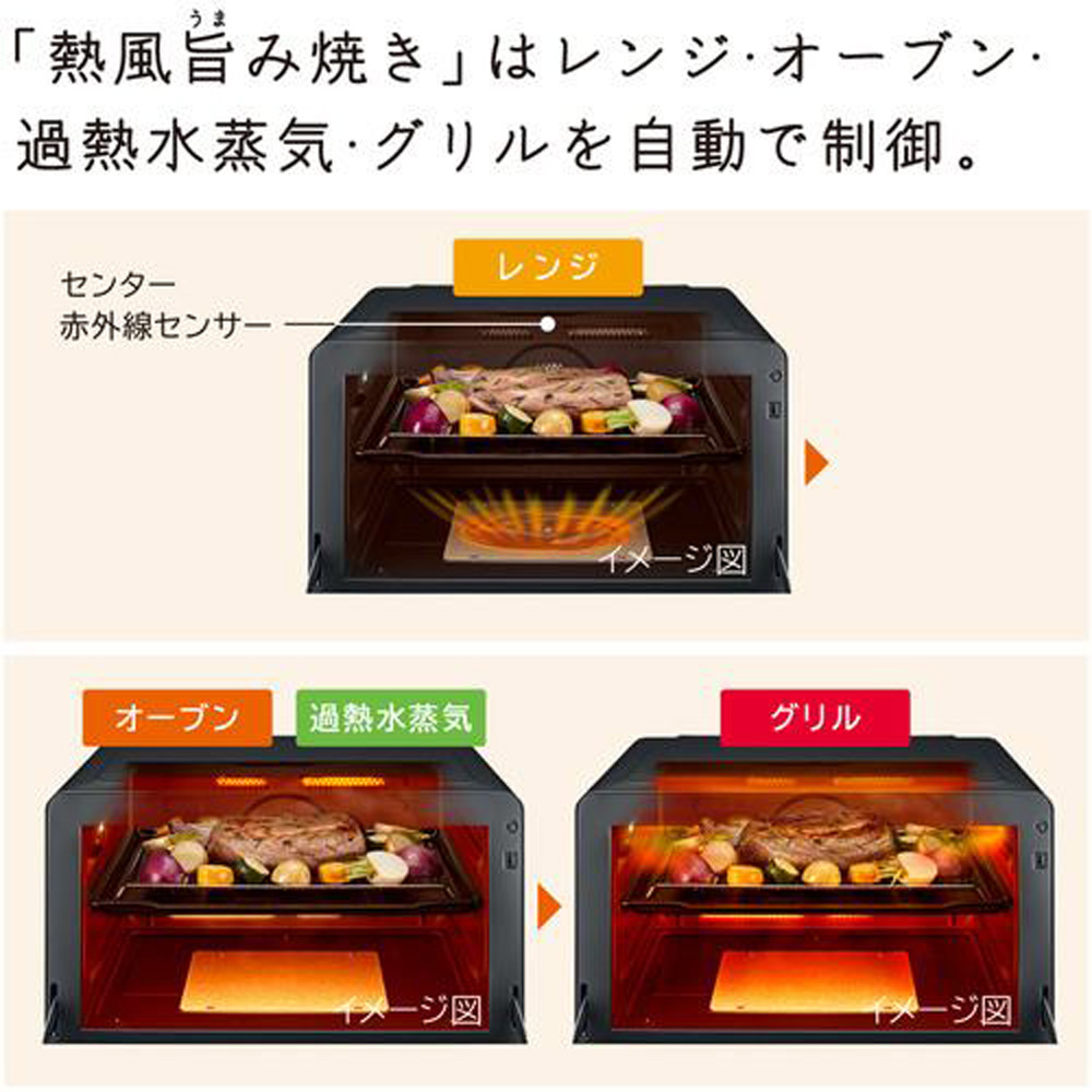 HITACHI 日立 HITACHI スチームオーブンレンジ MRO-W1A K フロストブラック｜ツクモ公式通販サイト