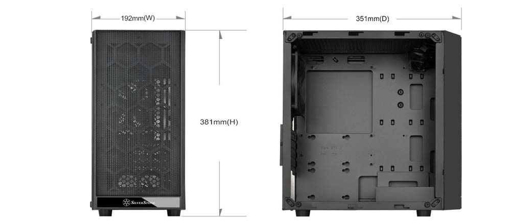 SilverStone シルバーストーン SST-PS15B-G (ブラック + 強化ガラス製