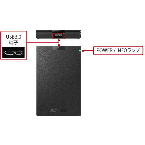 BUFFALO バッファロー HD-PCG2.0U3-GBA（ブラック） [ポータブルHDD