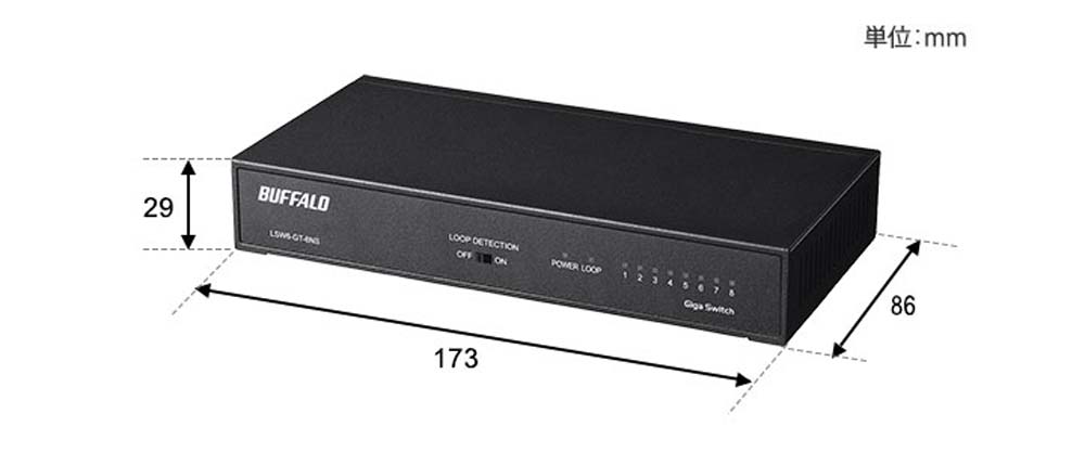 BUFFALO バッファロー LSW6-GT-8NS/BK （ブラック） [8ポート/1Gbps×8 